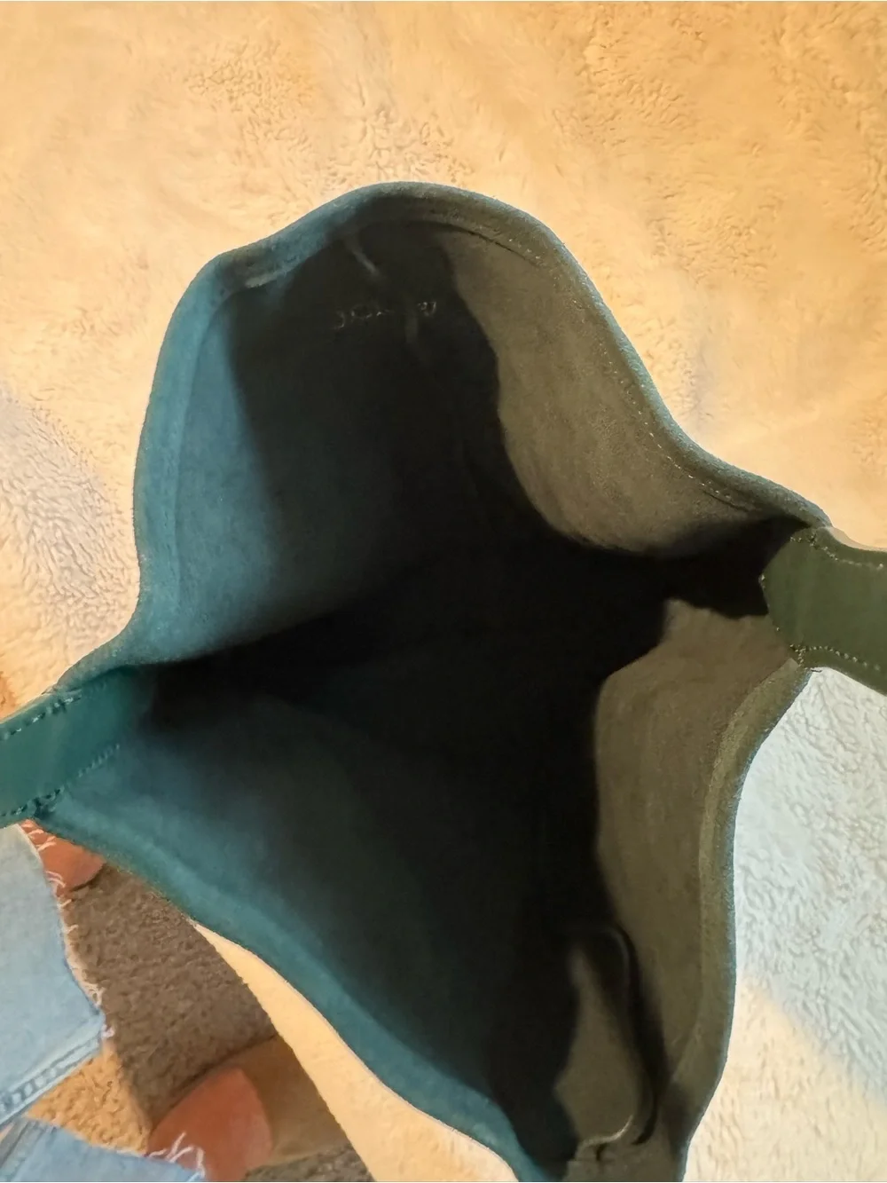 J. Crew Dark Teal Suede Shoulder Bag